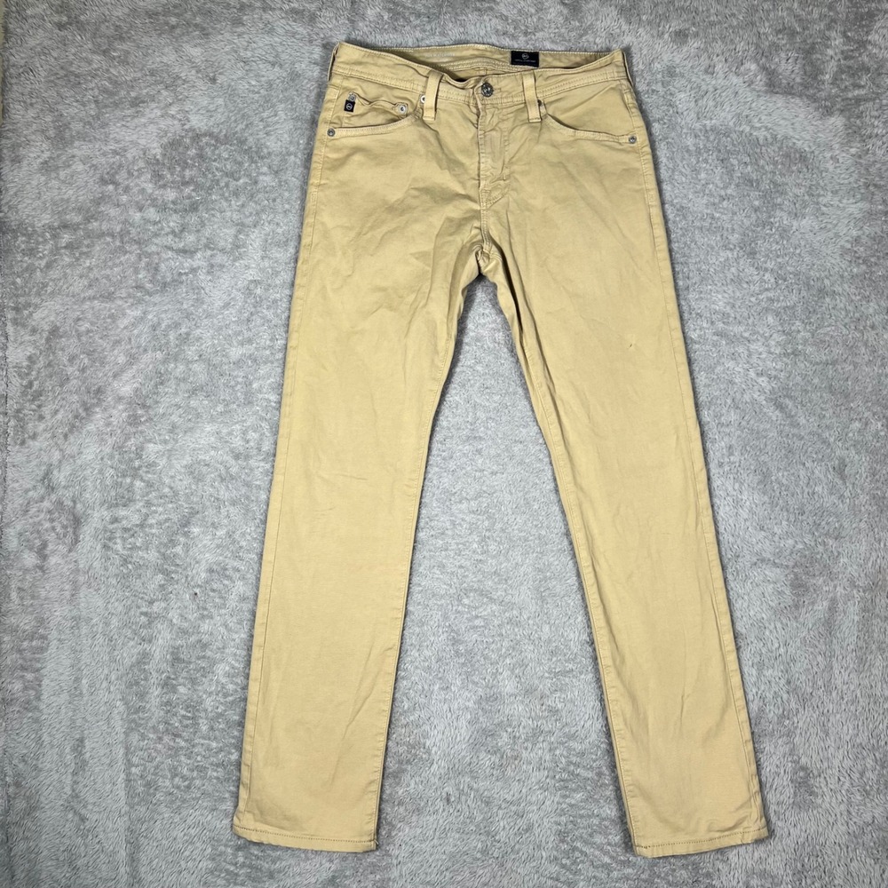 AG Adriano Goldschmied The Matchbox Slim Straight Khaki Pants Mens 29 Tan Chino